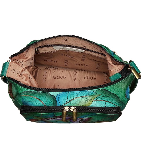 Anuschka Women's Genuine Leather Large Hobo Handbag -FREE SHIPPING - Picture 4 of 11